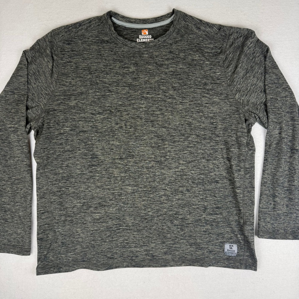 Rugged Elements Mens XL Long Sleeve Performance Shirt Gray Space Dye